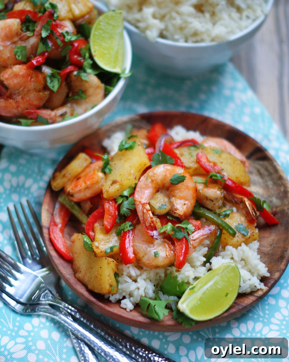 serve Pineapple jerk shrimp over rice or salad greens for a quick meal.