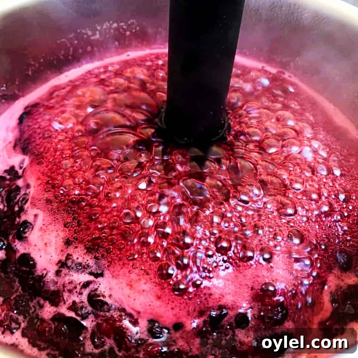 boiling huckleberry syrup.