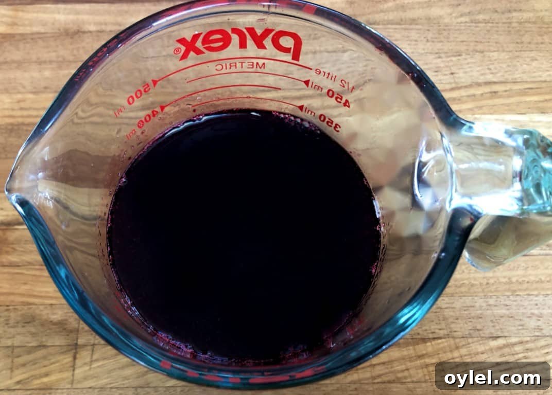 huckleberry syrup after straining.