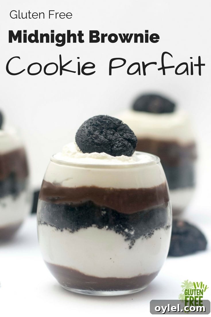 Cookie parfait that takes only minutes to make! Layers of creamy chocolate pudding and fresh whipped cream envelope crunchy Midnight Brownie cookies.