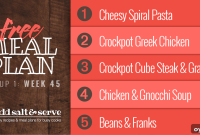 Week 45 Meal Plan: Group 1 Menu and Recipes