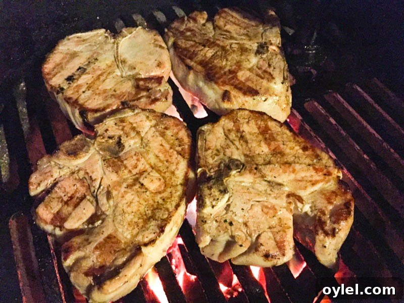 Maple-Brined Pork Chops Grilled on the Big Green Egg 7 Big Green Egg Maple Brined Pork Chops