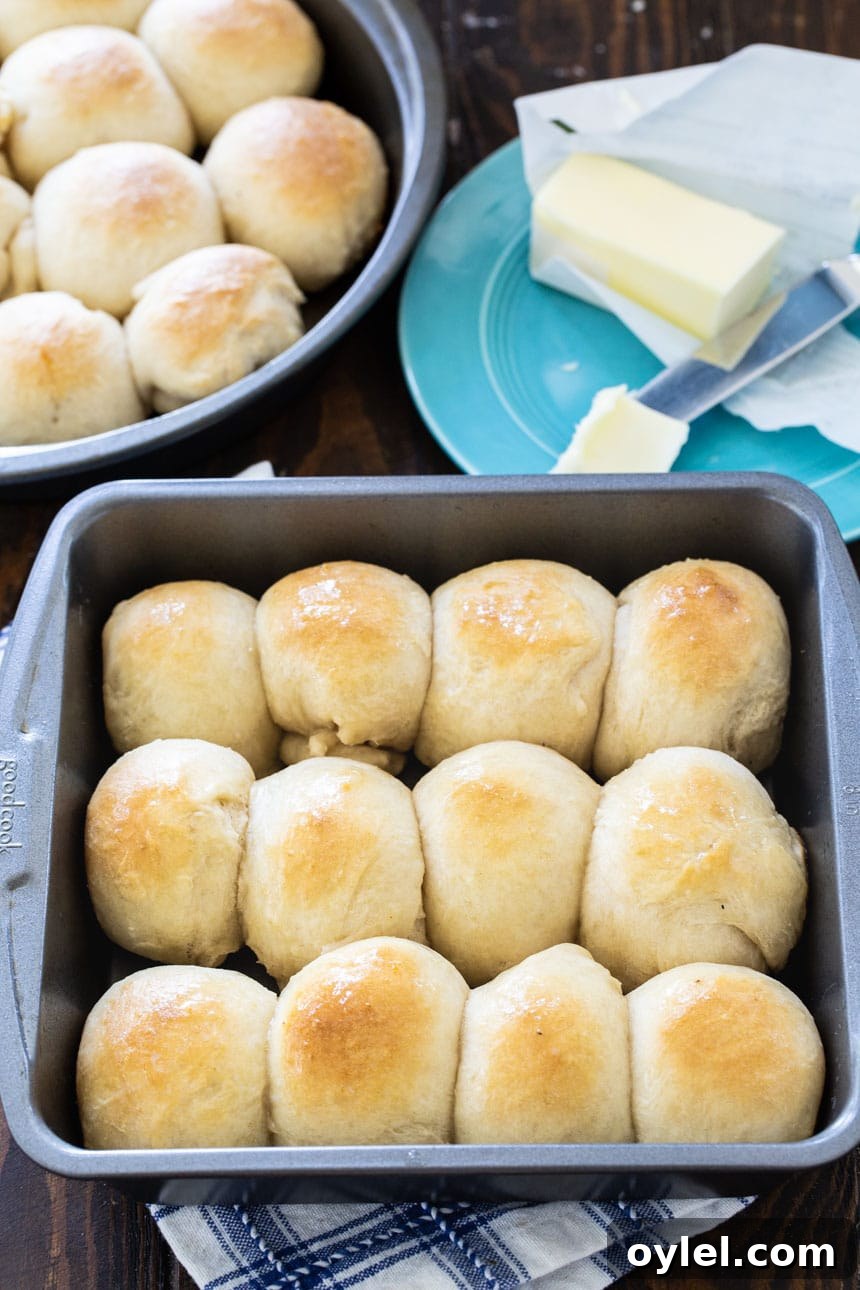 square baking pan with Buttery Pan Rolls