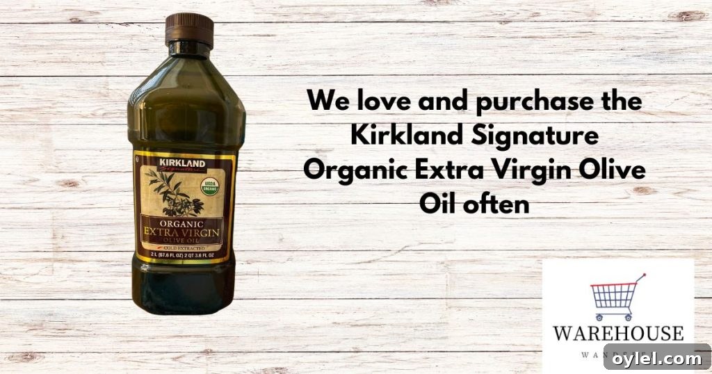 Image of Kirkland Signature Organic Olive Oil. Our pick for best Costco Olive Oil 2023