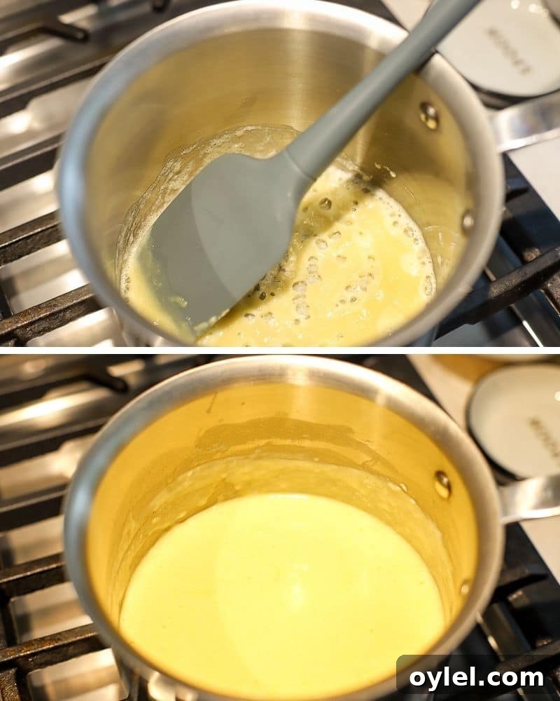 Weeknight Cheeseburger Tater Tot Casserole 5 steps to make a cheese sauce