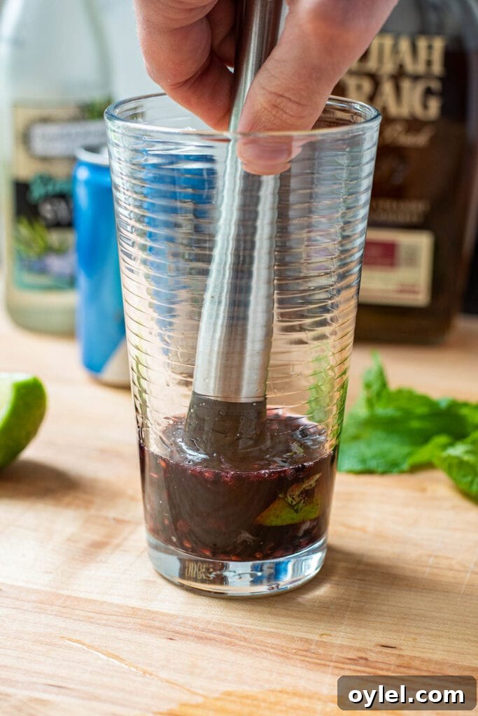 Blackberry Bourbon Smash Cocktail Recipe 5 Shake with ice