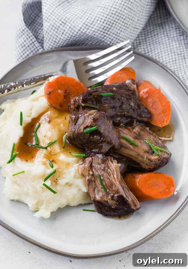 Juicy Instant Pot Beef Roast with Garlic and Herbs 2 Image of pressure cooker pot roast.