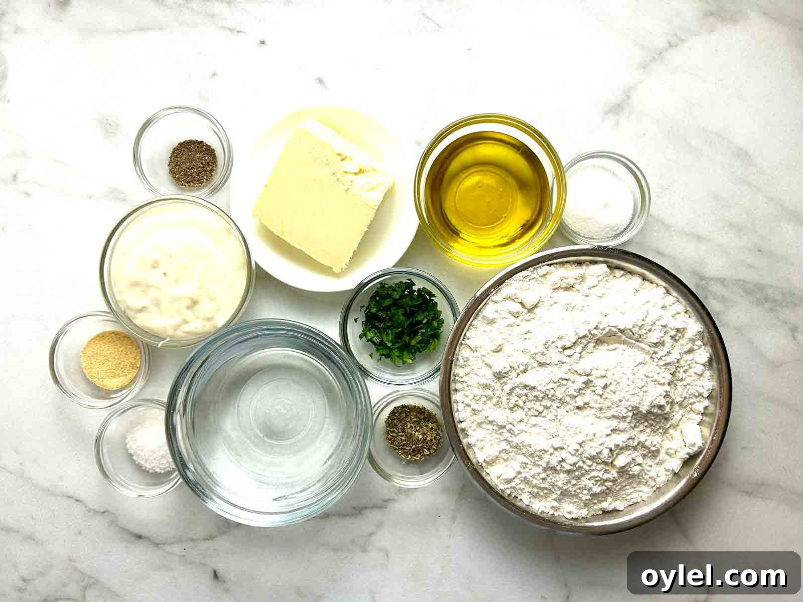 ingredients prepped in bowls.