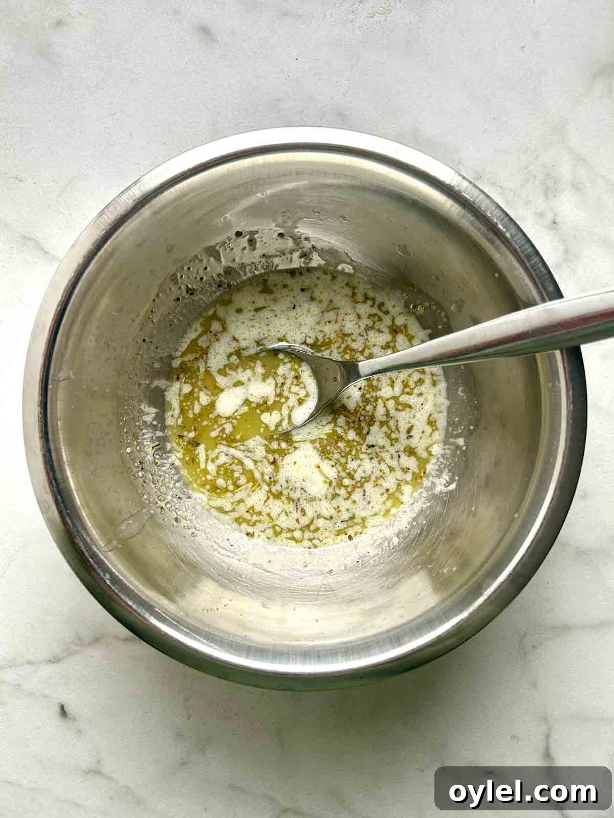 garlic butter mixture in bowl.