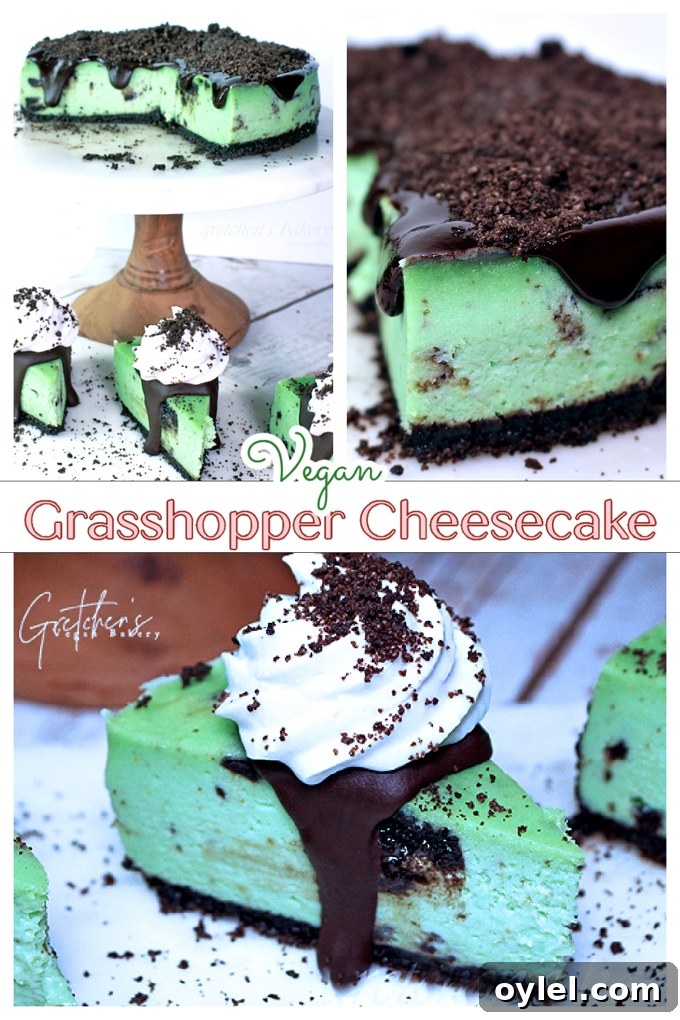 Vegan Grasshopper Cheesecake Recipe with Mint and Chocolate 2 Vegan Grasshopper Cheesecake