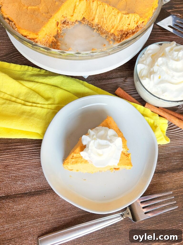 Sliced pumpkin cheesecake on plate
