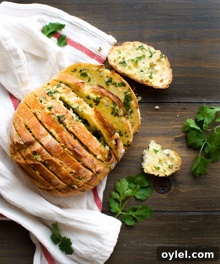 Cilantro Garlic Pull-Apart Bread Recipe 2 Cilantro garlic bread ready to serve