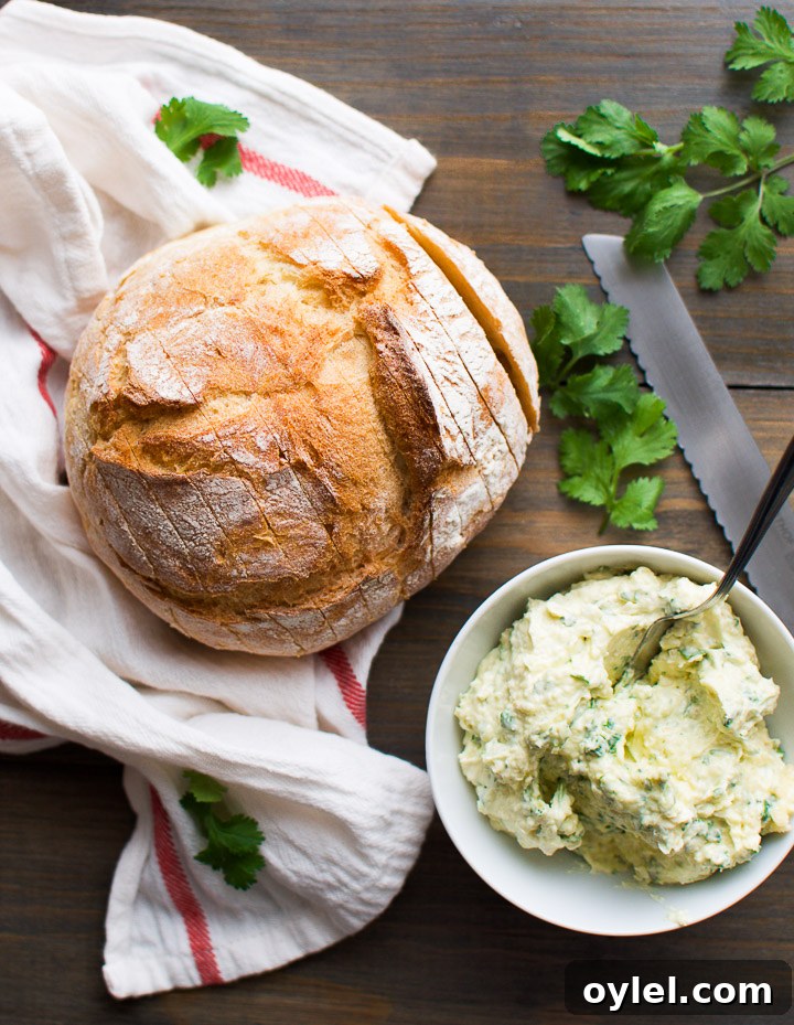 Cilantro Garlic Pull-Apart Bread Recipe 4 Preparing cilantro garlic spread