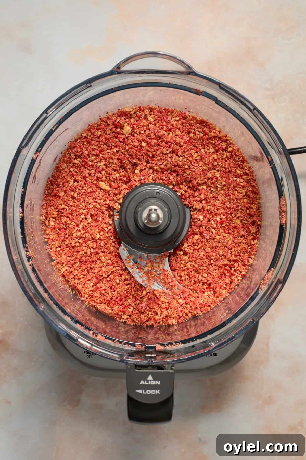 Strawberry Crunch Cupcakes Recipe with Crumble Topping 11 Strawberry crunch topping in food processor,