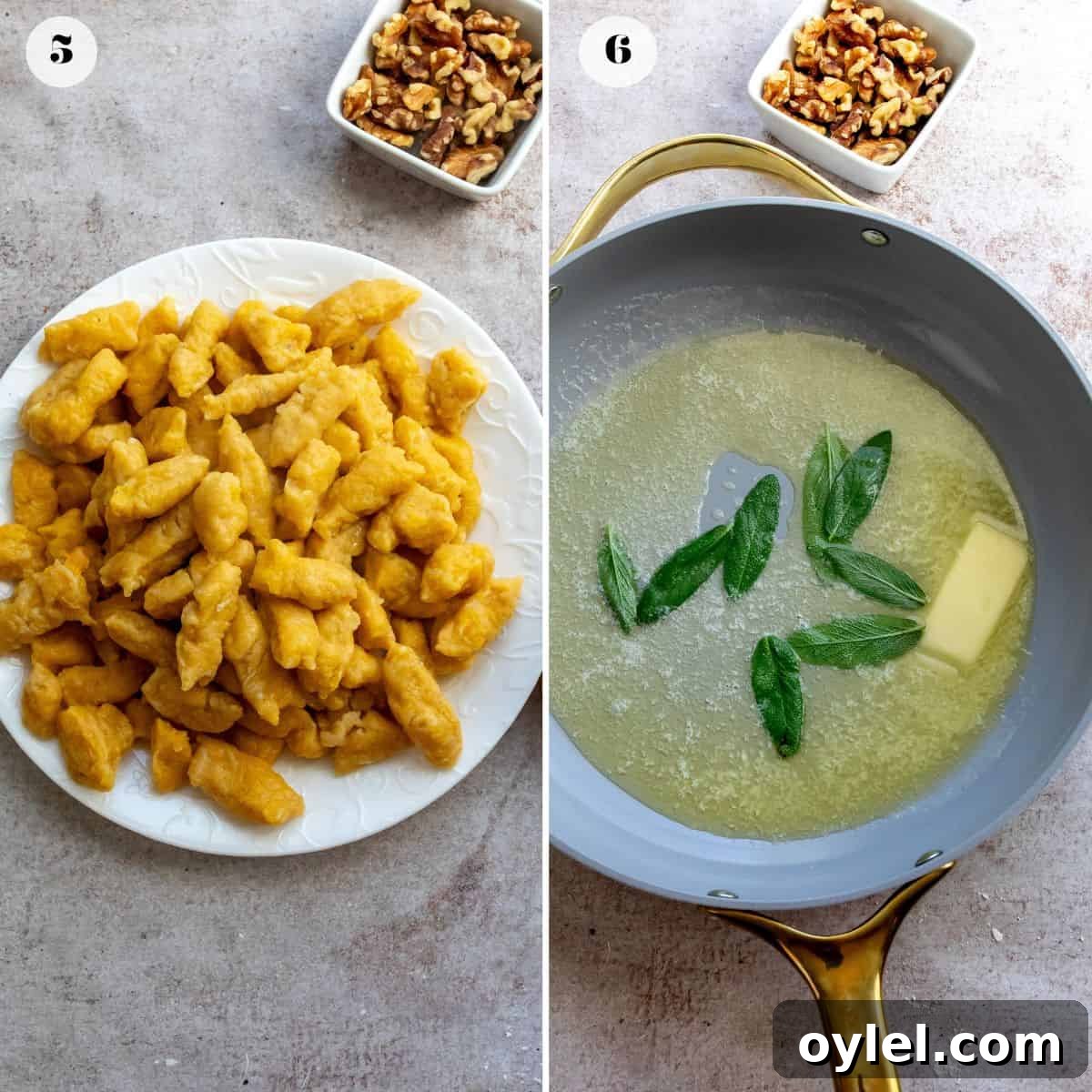 An image of making the brown butter sauce.
