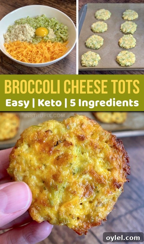 Keto Crispy Broccoli Cheese Bites 10 Looking for quick and easy low carb snack ideas? These keto broccoli cheddar rounds are crispy and delicious! They are also made with just 5 simple ingredients. #keto #lowcarb #instrupix