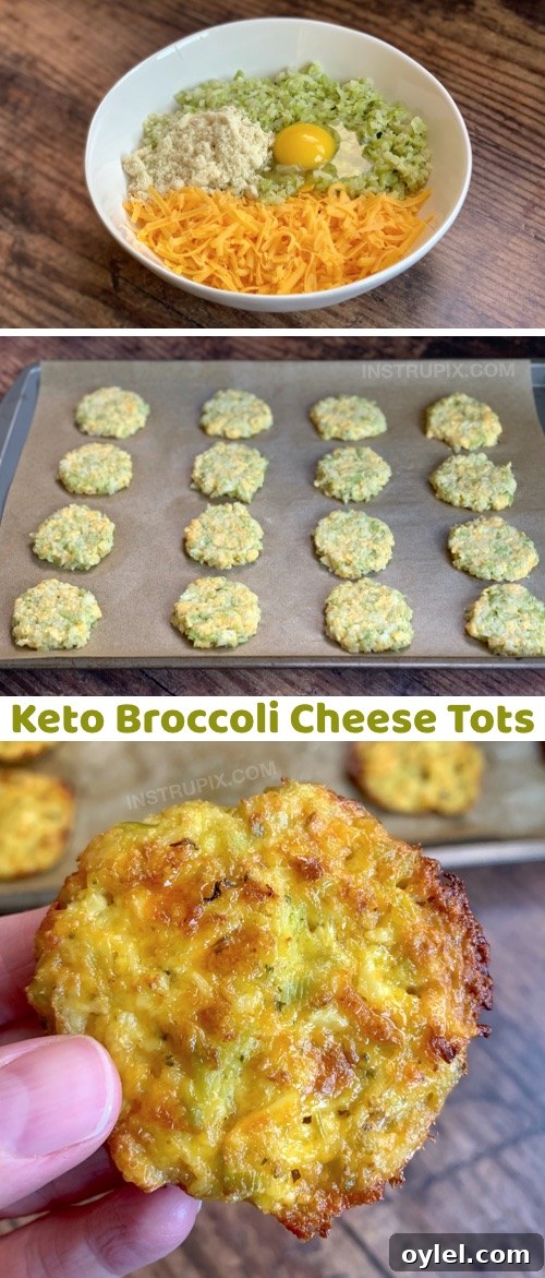 Keto Crispy Broccoli Cheese Bites 12 Looking for quick and easy low carb snack ideas? These keto broccoli cheddar rounds are crispy and delicious! They are also made with just 5 simple ingredients. #keto #lowcarb #instrupix