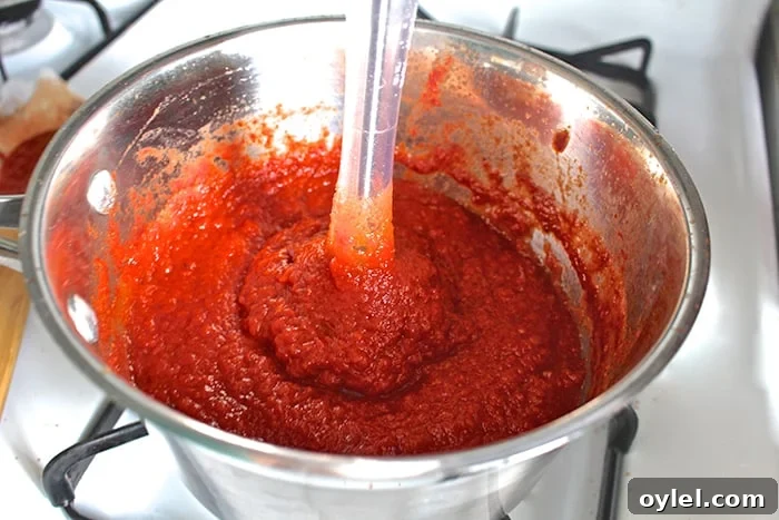 Homemade Paleo Whole30 Ketchup Recipe 5 Blended ketchup being poured into jars