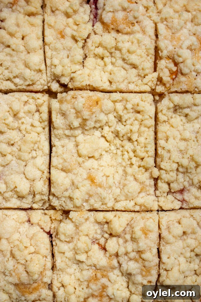 Sliced peach coffee cake