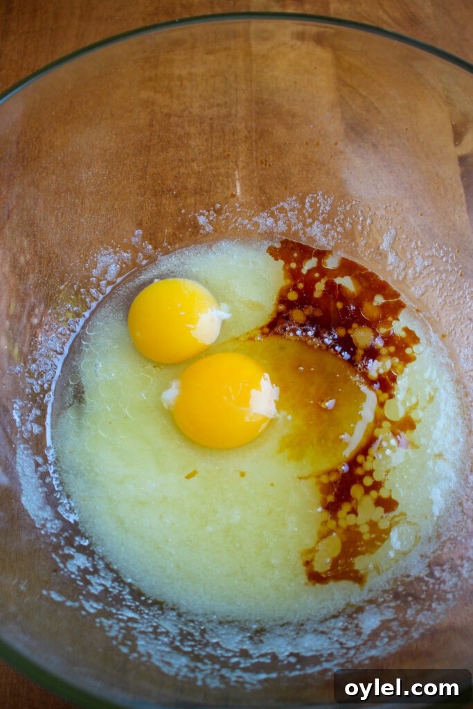 Adding eggs