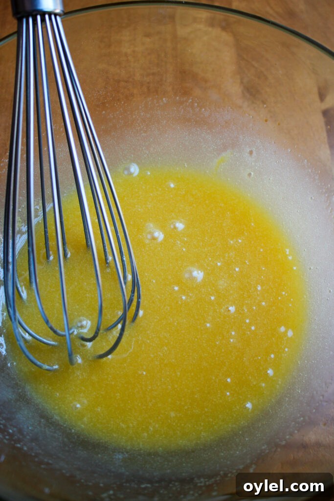 Whisking eggs and vanilla