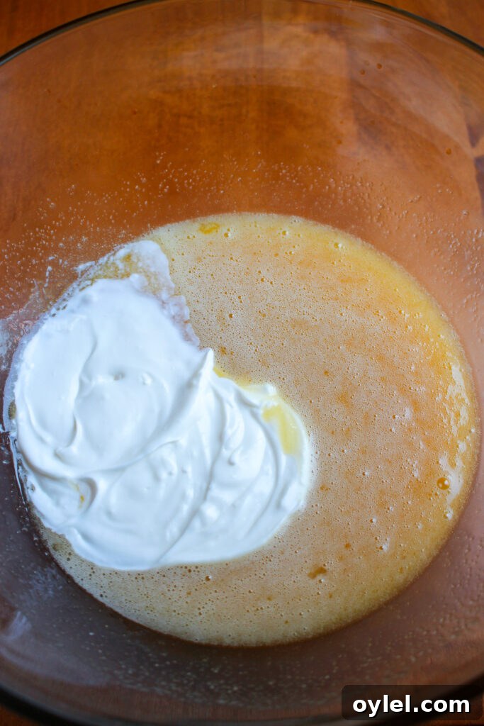 Adding sour cream