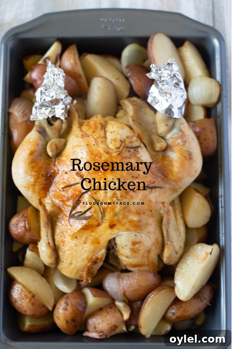 Whole Chicken cooked in the crock pot with fresh roasemary, potatoes, garlic and onion