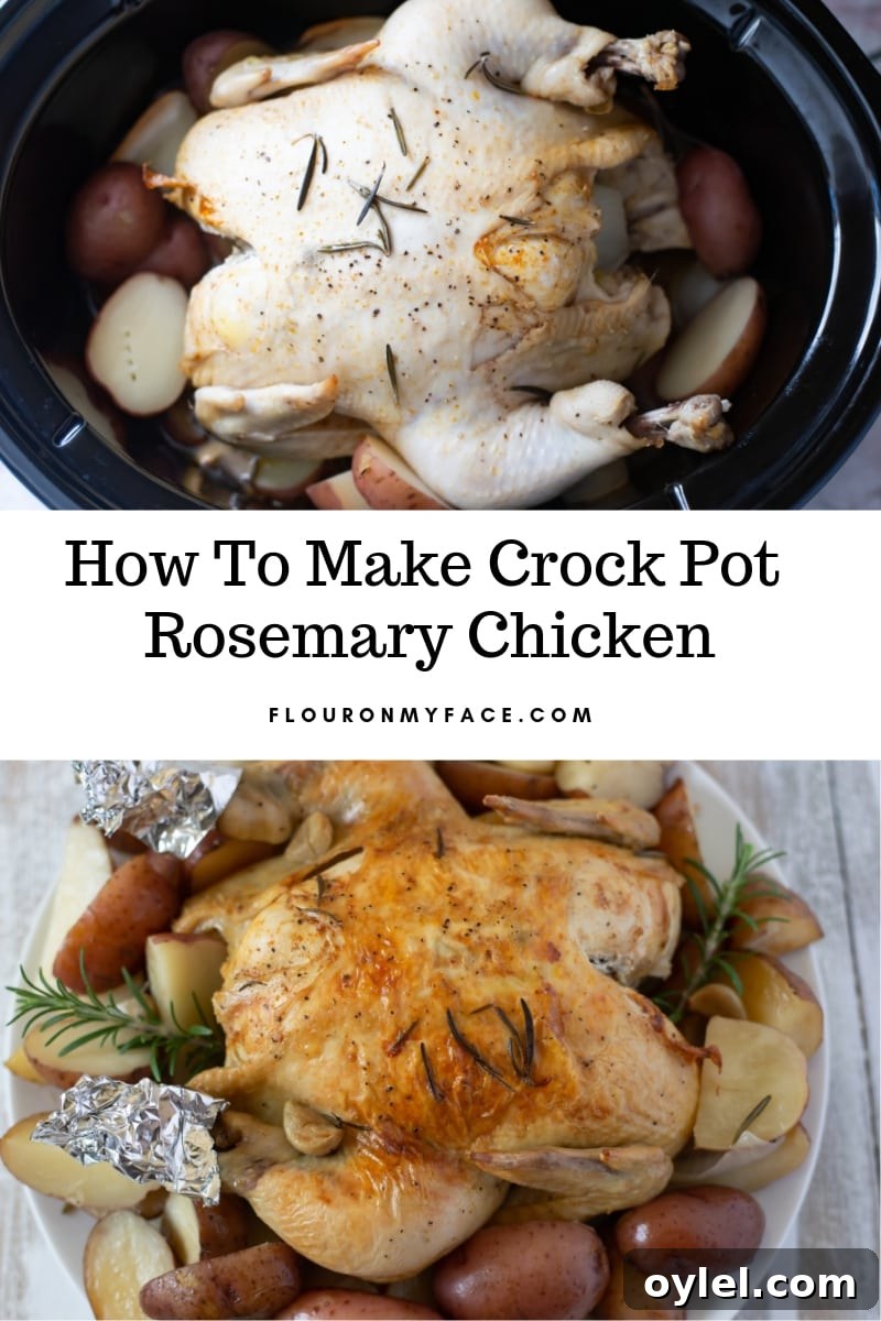 collage photo of Crock Pot Rosemary Chicken