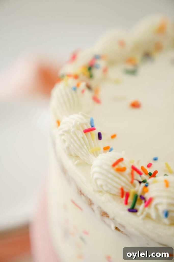 Cake layers stacked
