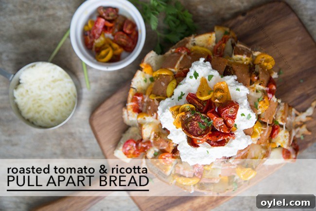 Cheesy Tomato and Ricotta Pull Apart Bread Recipe 2 Roasted Tomato & Ricotta Pull Apart Bread | The Little Epicurean