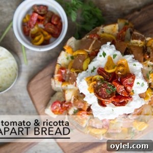 Cheesy Tomato and Ricotta Pull Apart Bread Recipe 6 Roasted Tomato & Ricotta Pull Apart Bread | The Little Epicurean