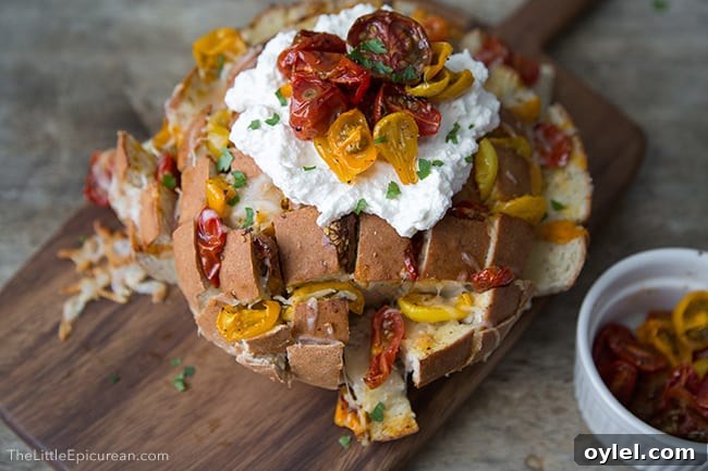 Cheesy Tomato and Ricotta Pull Apart Bread Recipe 7 Roasted Tomato & Ricotta Pull Apart Bread | The Little Epicurean