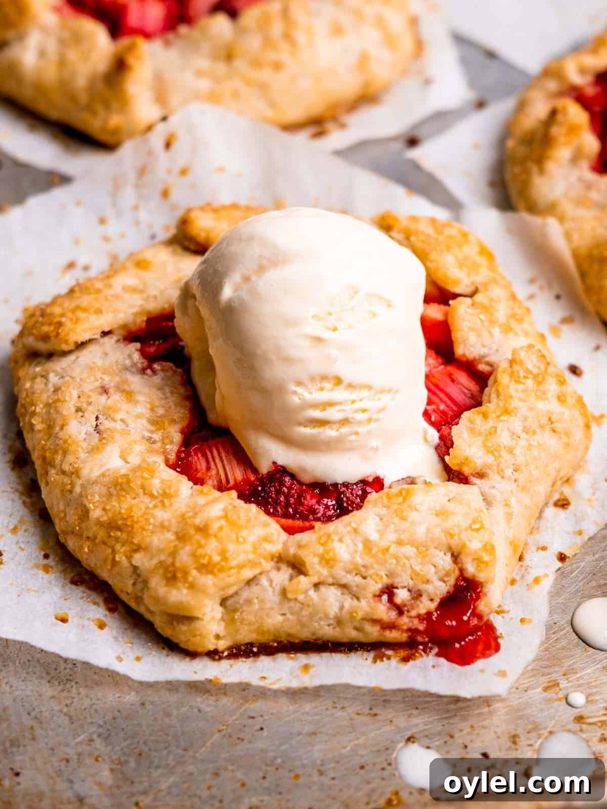 Mini Strawberry Rhubarb Galettes