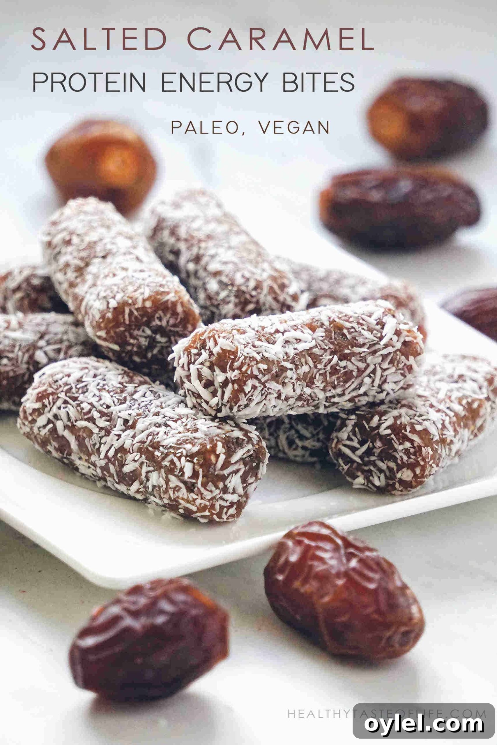 Salted Caramel Coconut Date Rolls (Raw Vegan, Paleo)