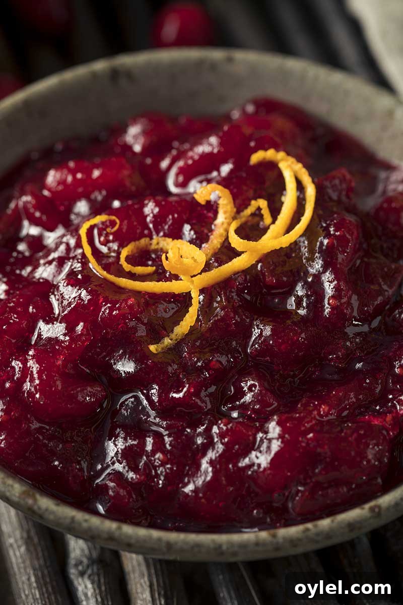 Cranberry sauce with orange zest
