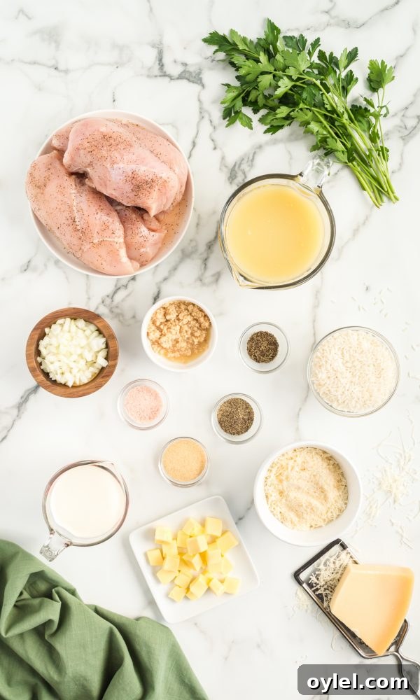 chicken, breadcrumbs, butter, and seasonings on a table