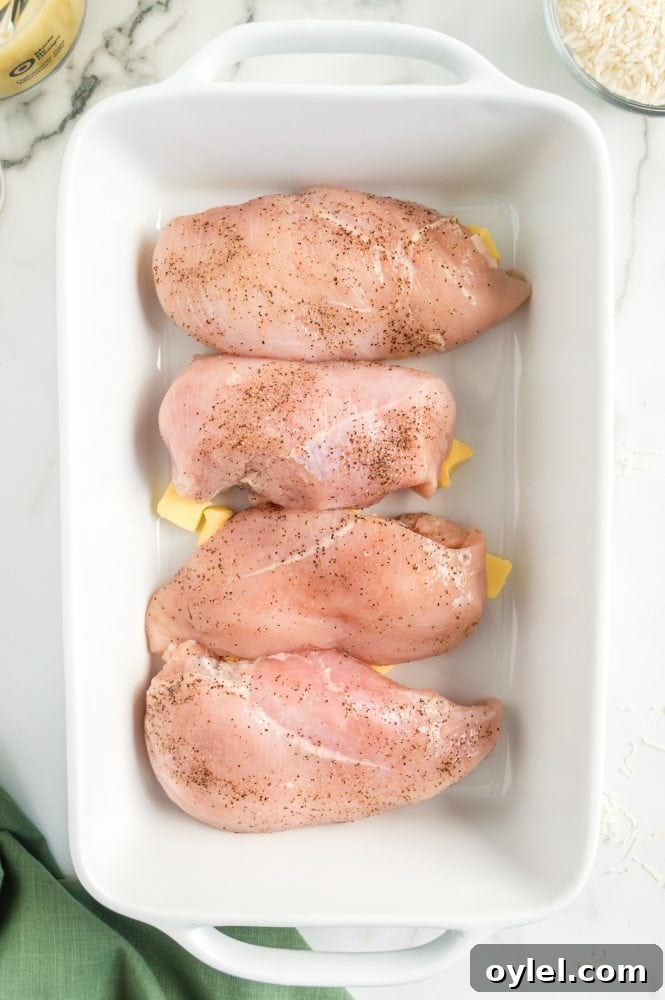 seasoned chicken on butter cubes