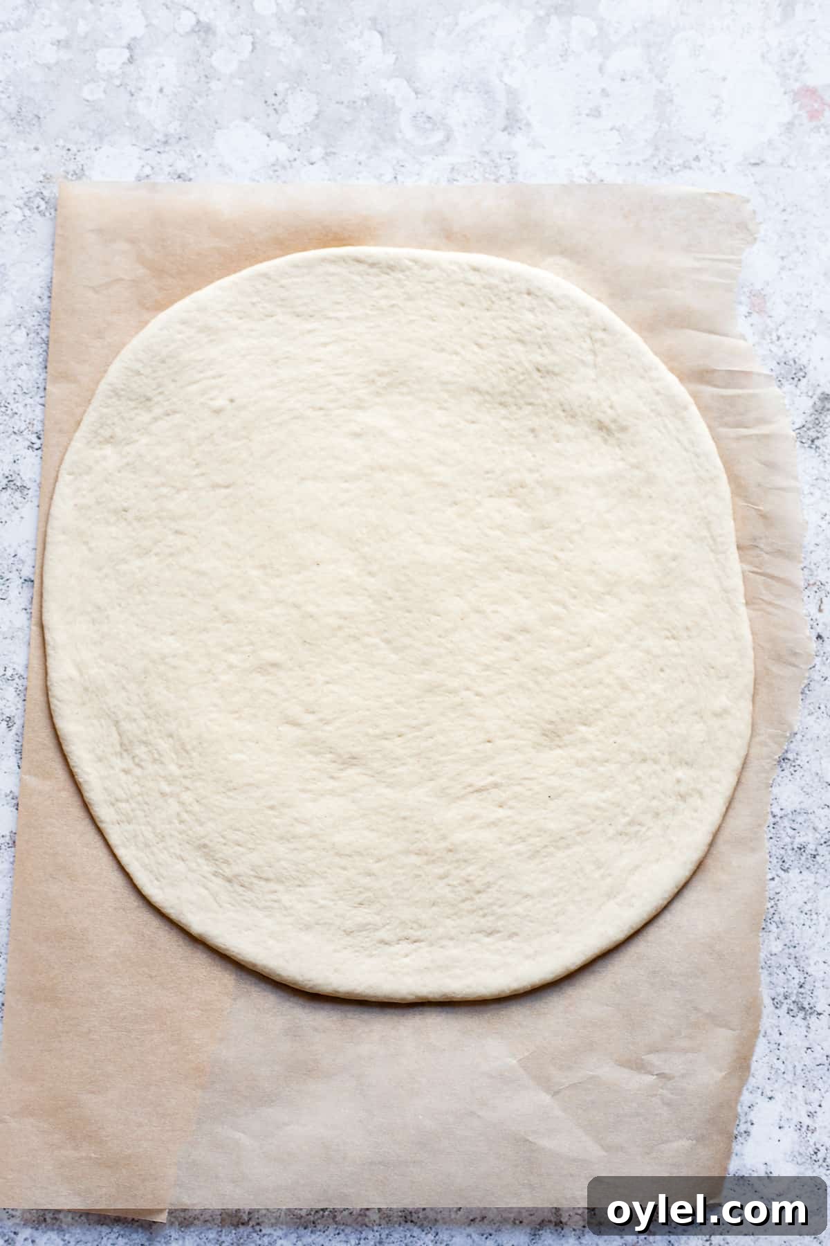 Quick Pizza Dough Recipe for Crispy Homemade Crust 2 pizza dough rolled on a baking sheet.