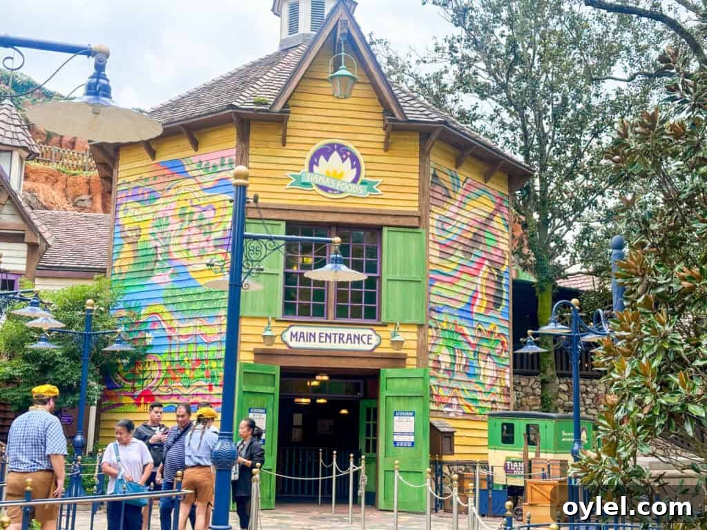 Tiana's Bayou Adventure: Disney Rider Tips and What to Expect 7 main entrance to Tiana's Bayou Adventure.