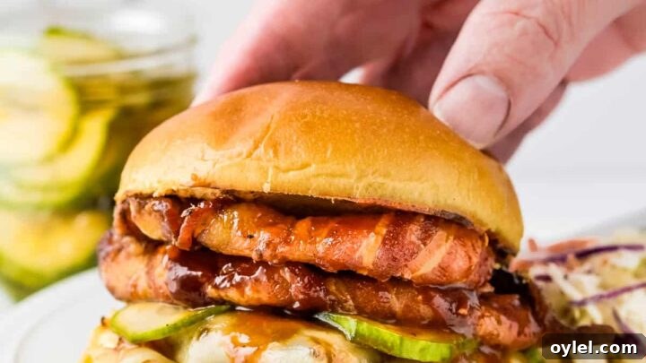 Grilling Recipes for Every Occasion: Weeknights to Holidays 16 A bacon cheeseburger topped with bacon wrapped onion wrings.