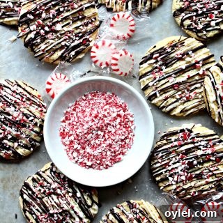 Peppermint Crunch Cookies Recipe with Chocolate Drizzle 6 Peppermint Crunch Cookies (Time Saver Recipe)