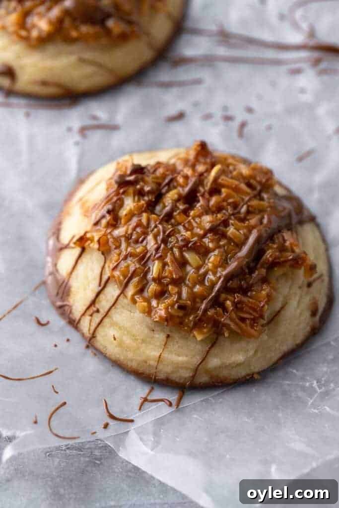 chocolate dipped sugar cookie with coconut