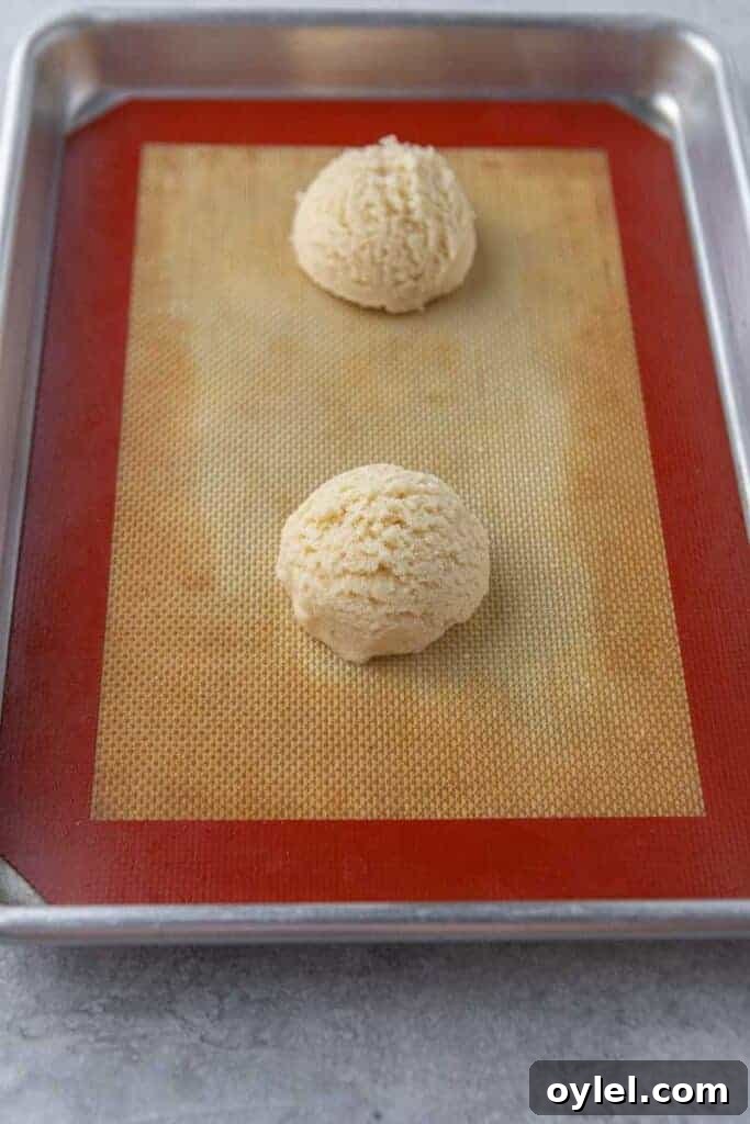 Sugar cookie dough on baking sheet