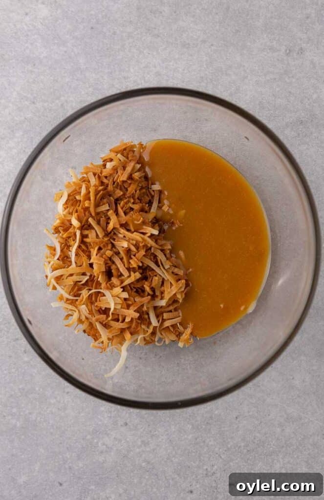 Toasted coconut and caramel