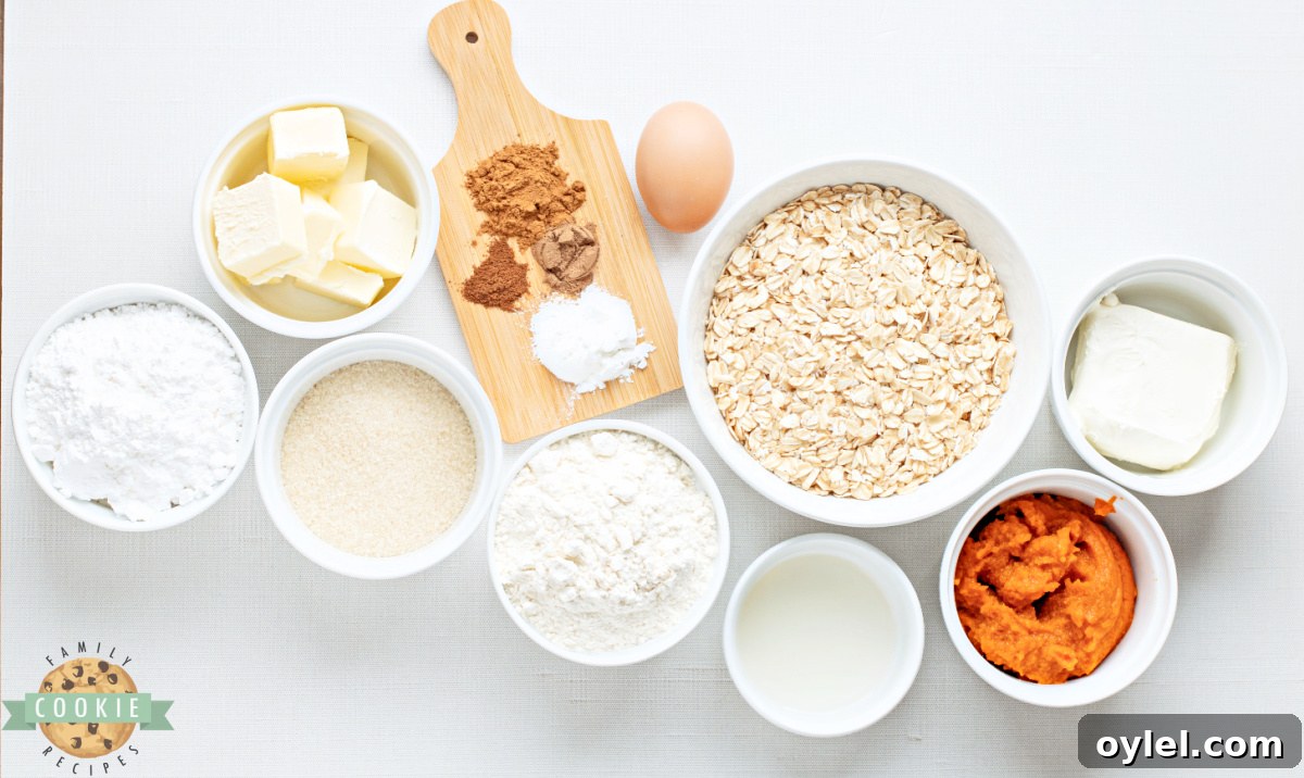 Ingredients in Pumpkin Oatmeal Cream Pies.