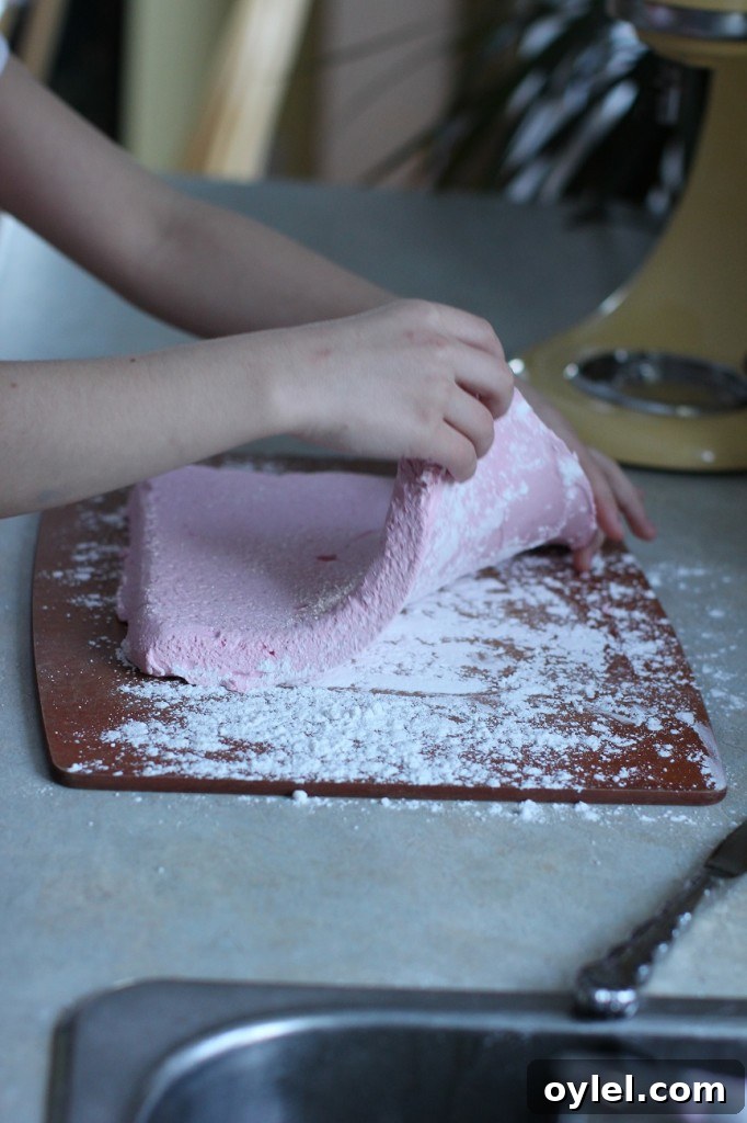 cooking with kids, raspberry marshmallows