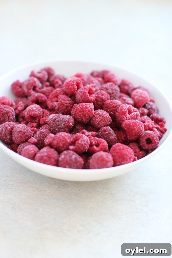 raspberry honey marshmallows, defrosting the raspberries