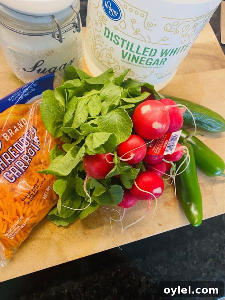 Ingredients for the pickled veggies