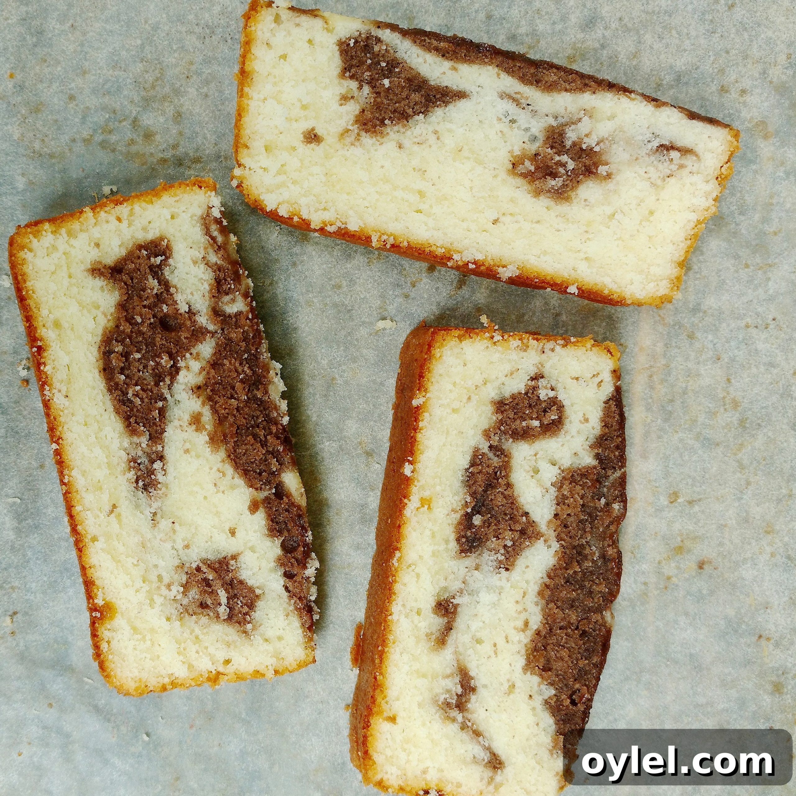 Sliced marble cake