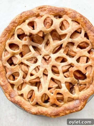 Double crust apple pie loaded with apples.